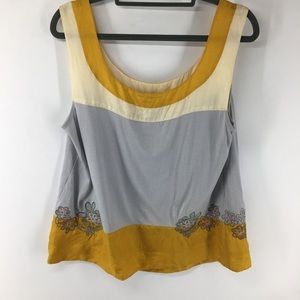 Johnny Was Embroidered Silk/Modal Tank Top